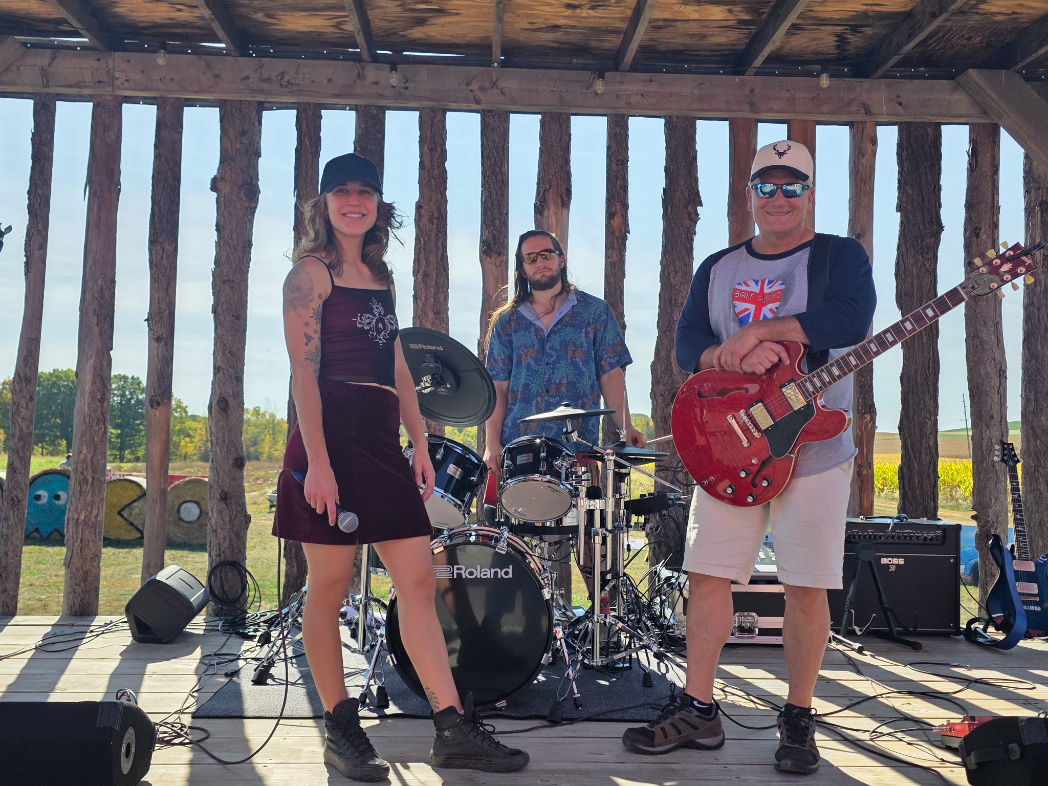 The Serendipity Band on an outdoor stage